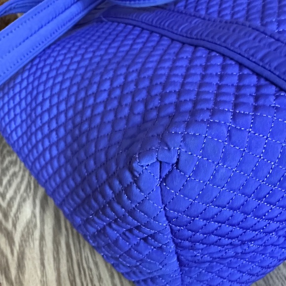 Vera Bradley Midnight Blue Large Textured Quilted Shoulder Handbag Travel Tote - Picture 8 of 16